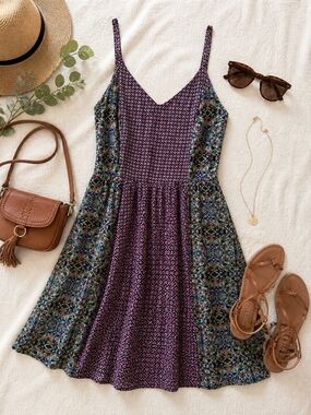 Fire Los Angeles Boho Print Sundress M